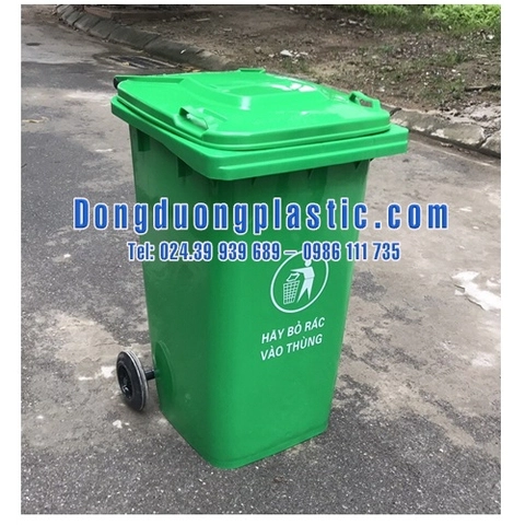 Thùng rác 240L nhựa HDPE có bánh xe - Thùng Rác Công Cộng Đông Dương - Công Ty Cổ Phần Môi Trường Đô Thị Đông Dương